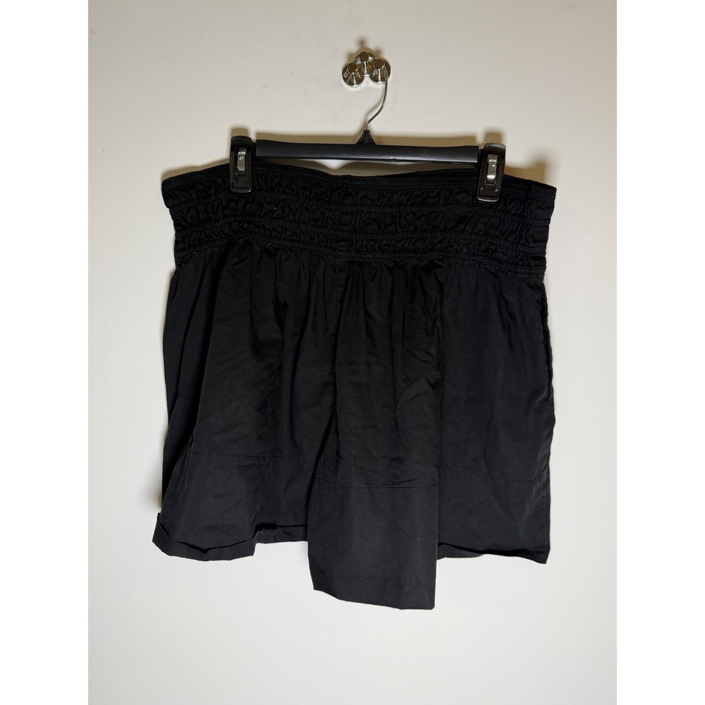 Vince Black Cotton Smocked Waist Shorts Relaxed Fit Pockets Small